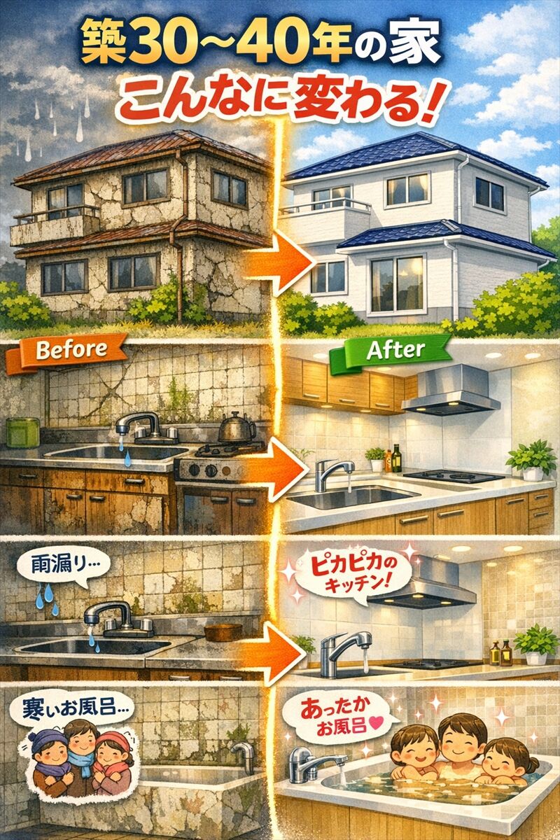 築30〜40年の家で多い劣化とリフォームのポイント