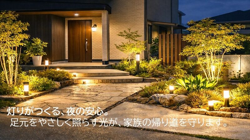 外構を美しく、安心して使える空間にする照明計画