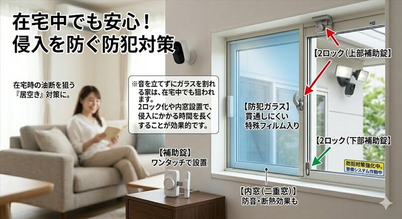 在宅中でも侵入される時代へ。空き巣に狙われやすい家の特徴と防犯リフォーム