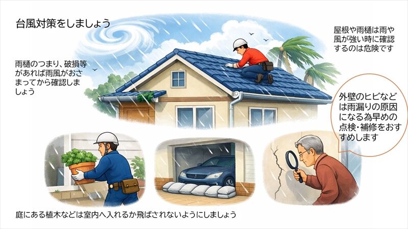 台風で増える住まいのトラブル ― 早めの点検をおすすめします